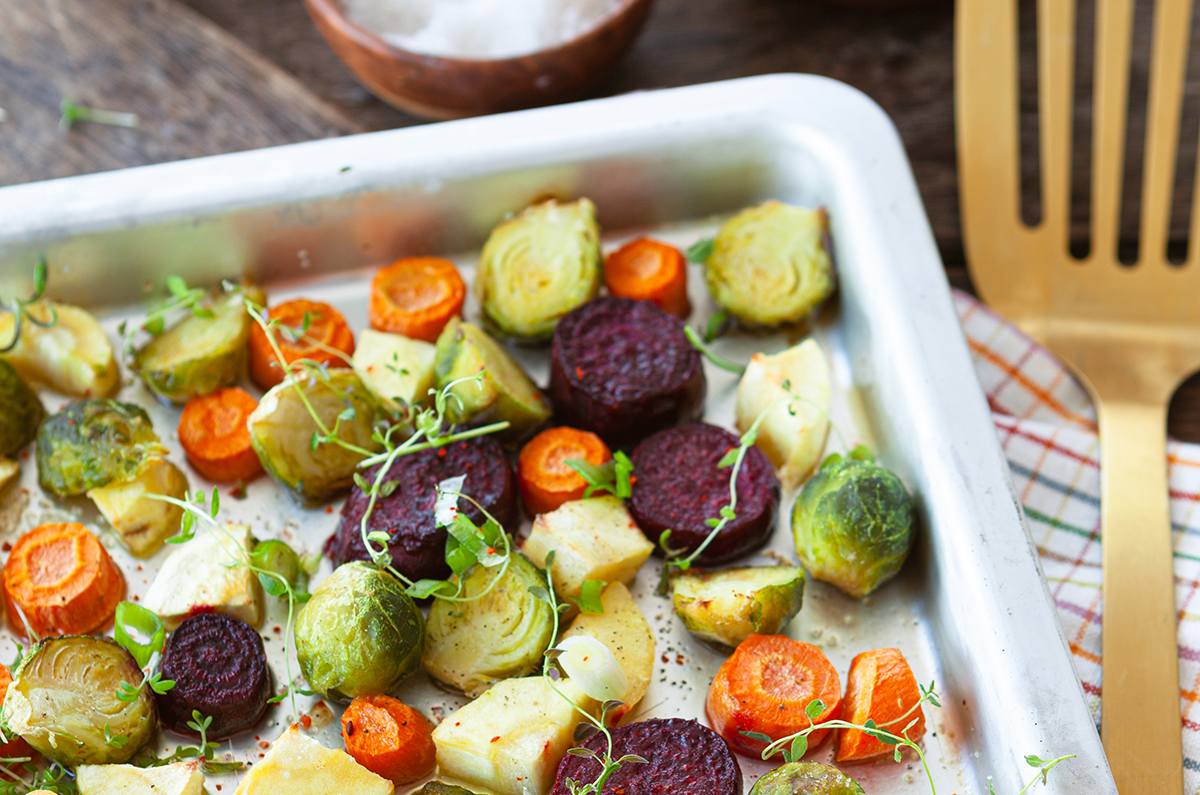 Roasted winter vegetables